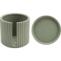 Stilld Fluted Ceramic Planter with Saucer 18 cm Sage - Product view